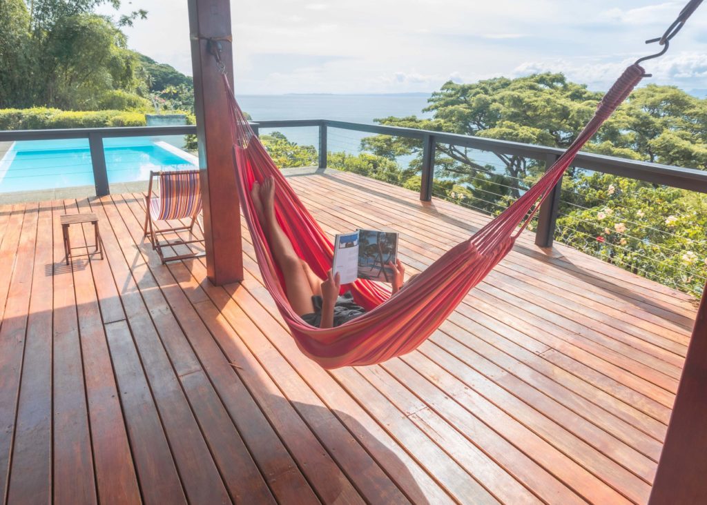hammock at private villa in Fiji